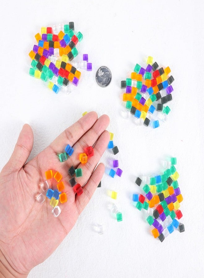 Gtziqa 200 PCS 8mm Multi-Colored Blank Dice, 8-12 Colors Mini Dice Beads Acrylic Cubes Assorted Color No Hole Beads with Storage Box Small Clear Dices for Board Tabletop Dices DIY Making - Image 2